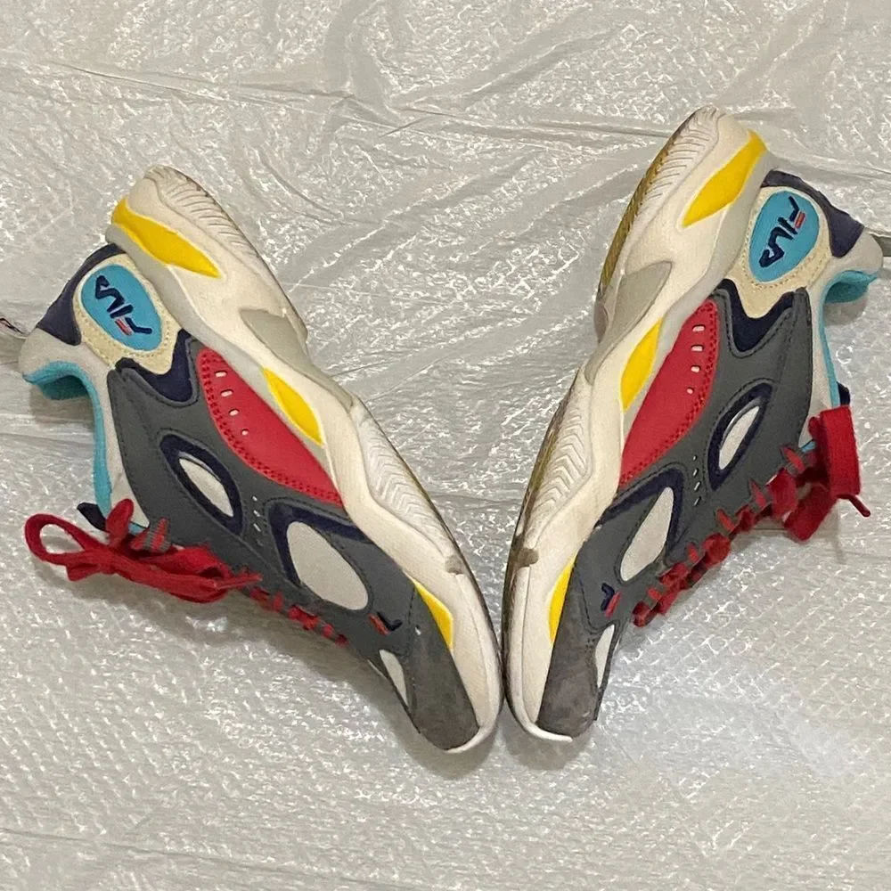Fila Boveasorus Women’s Sneakers with Red, Blue, and Yellow Accents Size 6 US
